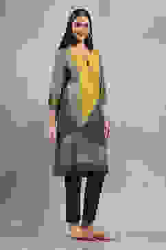 Green Printed Straight Kurta image number 4