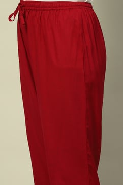 Fuchsia Liva Printed Straight Festive Kurta Set image number 2