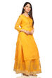 Mustard Straight Poly Cotton Kurta image number 4
