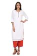 White Straight Cotton Kurta image number 0