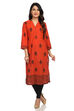 Rust Straight Cambric Cotton Kurta image number 0