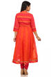 Orange Kalidar Polyester Suit Set image number 4