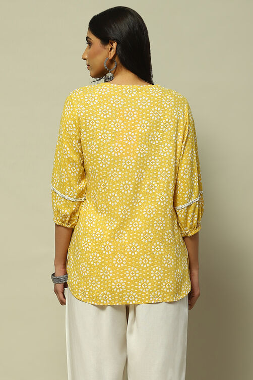 Mustard Yellow Rayon Indie Top image number 3