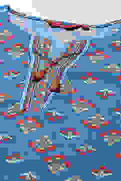 Coblt Blue LIVA Straight Printed Kurta Palazzo Suit Set image number 1