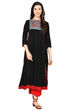 Black Kalidar Viscose Kurta image number 0