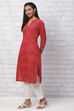Maroon Cambric Cotton Straight Kurta image number 2
