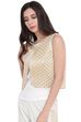 Beige Art Silk Front Open Reversible Jacket image number 2