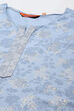 Blue Viscose Straight Printed Kurta image number 1