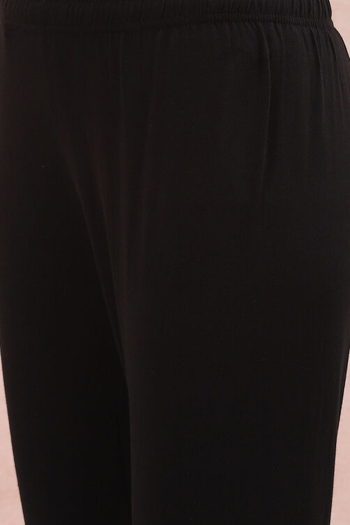 Black Cotton Leggings image number 2