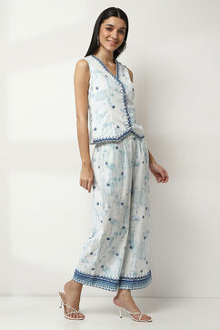 Blue Cotton Straight SET image number 5
