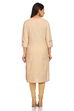 Beige Straight Cotton Kurta image number 3