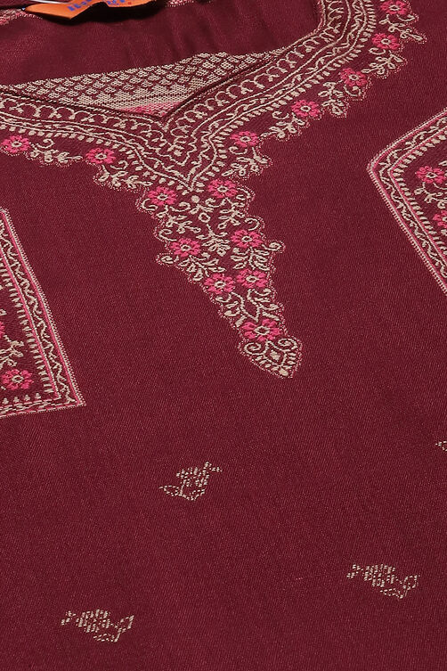 Maroon Art Silk Straight Suit Set image number 1