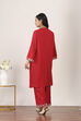 Red Rayon Viscose Rayon Kurta Pants Set image number 4