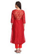 Red Kalidar Poly Cotton Kurta image number 6