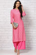 Pink Viscose Kurta Set image number 6