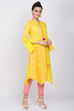 Yellow Cotton A-Line Kurta image number 3