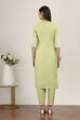 Yellow Viscose Polyester Straight Suit Sets image number 4