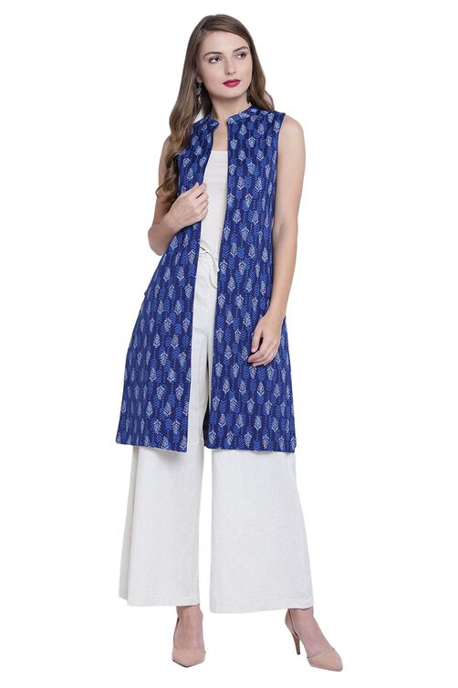 Rangriti Ivory Cotton Flex Palazzo image number 5