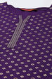Purple Viscose Straight Printed Kurta