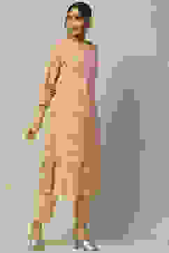 Ecru Rayon Straight Suit Set image number 5