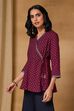 Red Viscose Blend Regular Printed Top image number 2