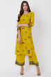 Yellow Viscose Rayon Straight Kurta image number 3