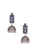 Blue Metal Brass Earrings image number 1