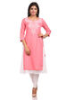 Pink Asymmetric Cotton Kurta image number 0