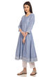 Blue Straight Cotton Kurta image number 2