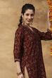 Red Printed Straight Kurta image number 1