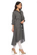 Black A Line High Low Viscose Rayon Dress image number 2
