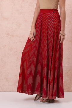 Red LIVA Long Skirt image number 2