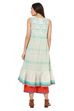 Teal Green Kalidar Gauge Kurta image number 5