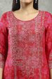 Pink Viscose A-line Kurta Pants Set image number 1