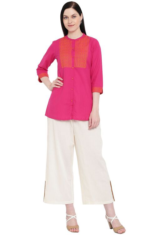 Pink Cotton Flared Indie Top image number 5