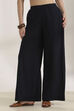 Black Rayon Straight Palazzos image number 4