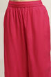 Pink Viscose Rayon Printed Straight Kurta Pants Set image number 2
