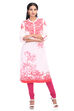 Off White & Blue Cotton Straight Kurta image number 0