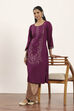 Purple Viscose Rayon Straight Kurta Pants Set image number 0