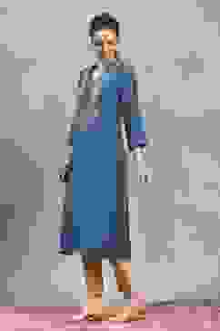 Teal Viscose Blend Solid Straight Kurta image number 2