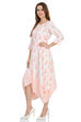 Peach Flared Viscose Dress image number 2