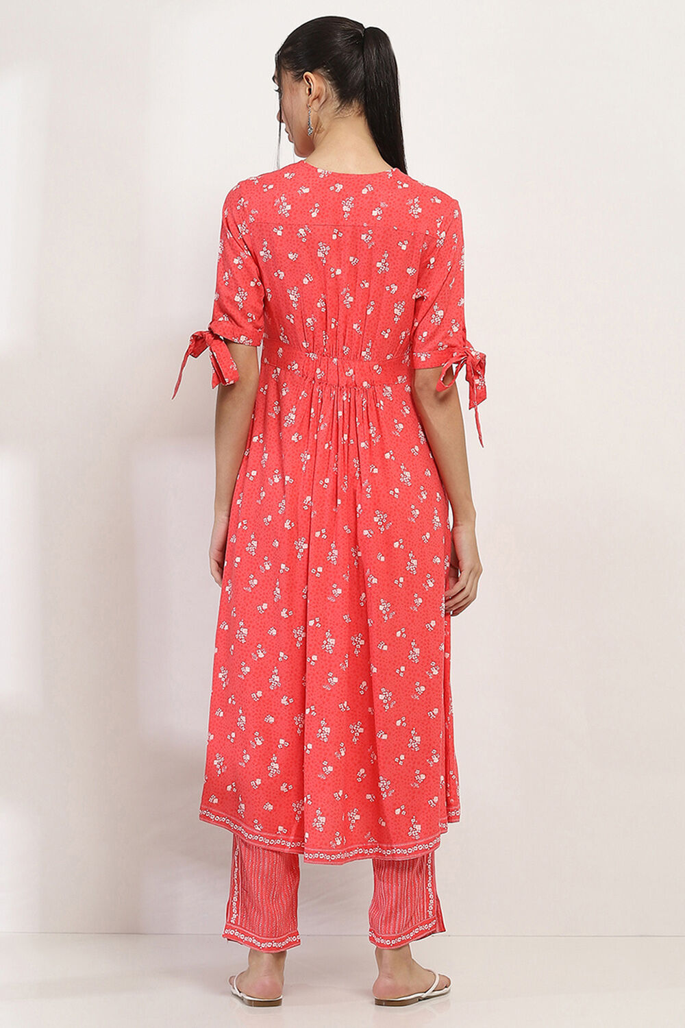 Coral Printed Flared Dress image number 3