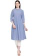 Light-Blue Chambray A-Line Kurta image number 0