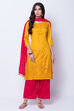 Mustard Shantoon Straight Kurta image number 2