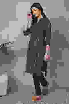 Blue Printed Straight Kurta image number 0