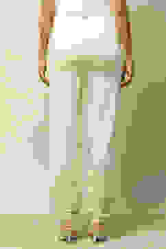 Off White Acrylic Regular Solid Legging image number 5