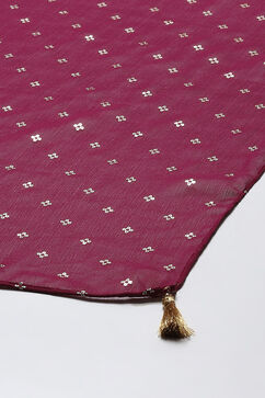 Purple LIVA Straight Printed Kurta Palazzo Suit Set image number 3