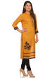 Mustard Straight Cotton Kurta image number 1