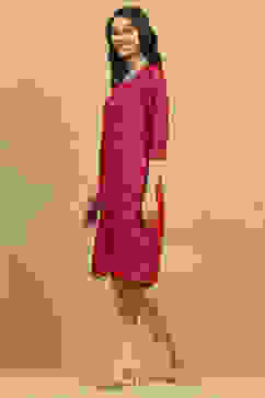 Pink Printed Straight Kurta image number 2