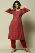 Teal Acrylic Straight Yarndyed Kurta Palazzo Suit Set image number 0